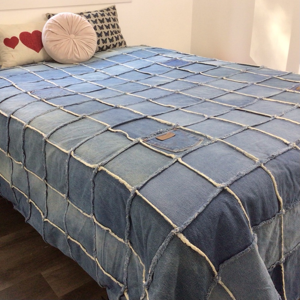 Wrangler Upcycled Denim Western Ranch Prairie Country Cowboy  Farm Cabin Rustic